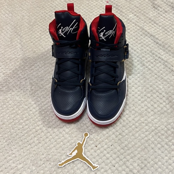 Nike Jordan Flight 45 High Blue & Red GS Sneaker CZ8768-400 - Youth Size 5 - Picture 5 of 10